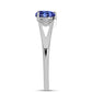 Anel de Prata com Tanzanite AAA e Topázio Branco