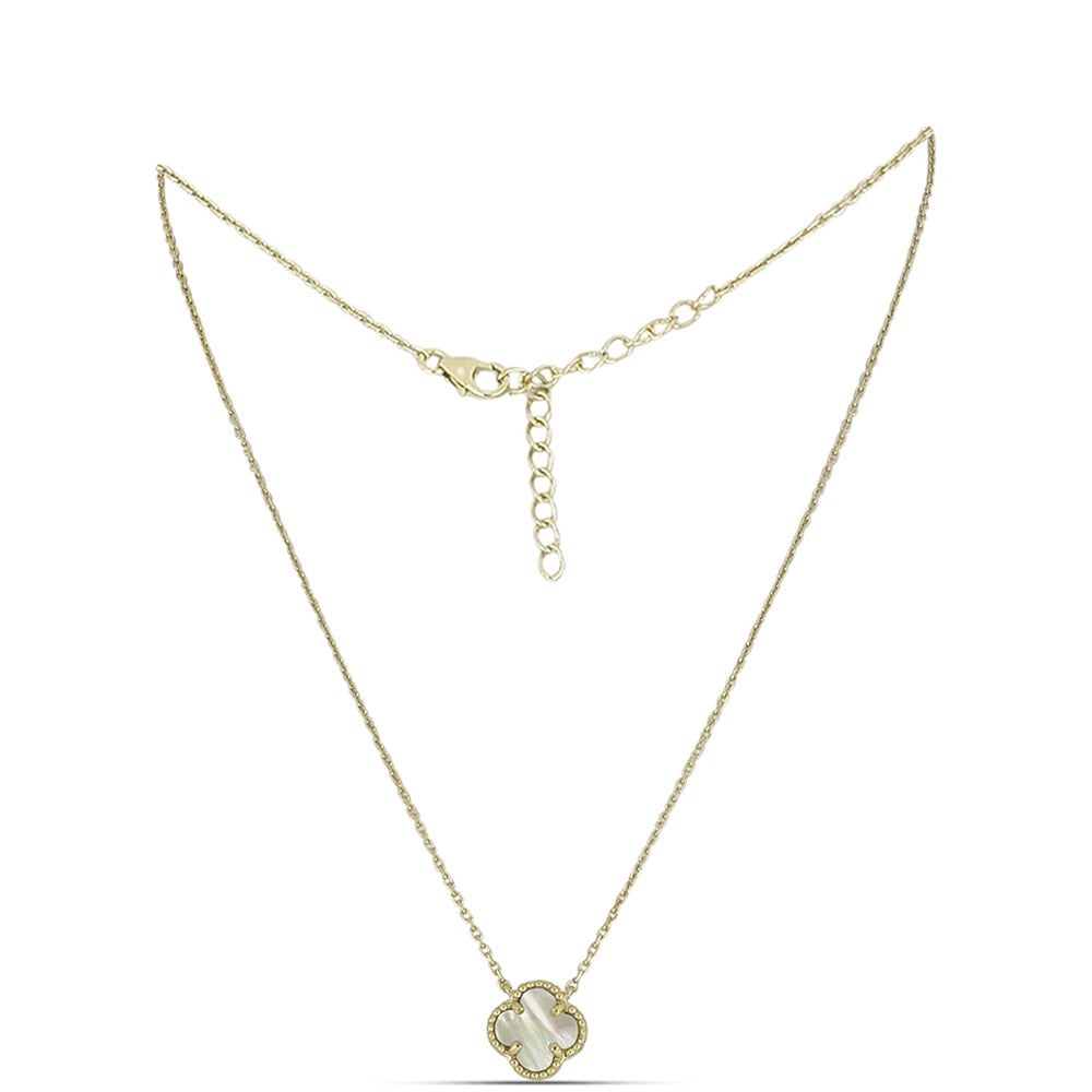 Colar de Prata com Banho de Ouro com Mãe de Pérola  Contraste: Cabeca de Veado (800) 1 
