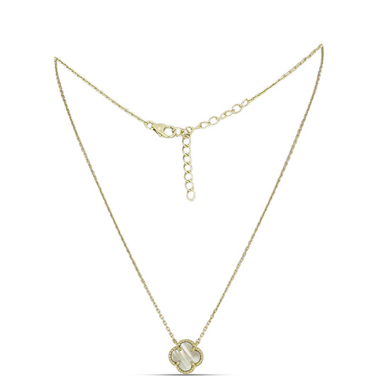 Colar de Prata com Banho de Ouro com Mãe de Pérola  Contraste: Cabeca de Veado (800)