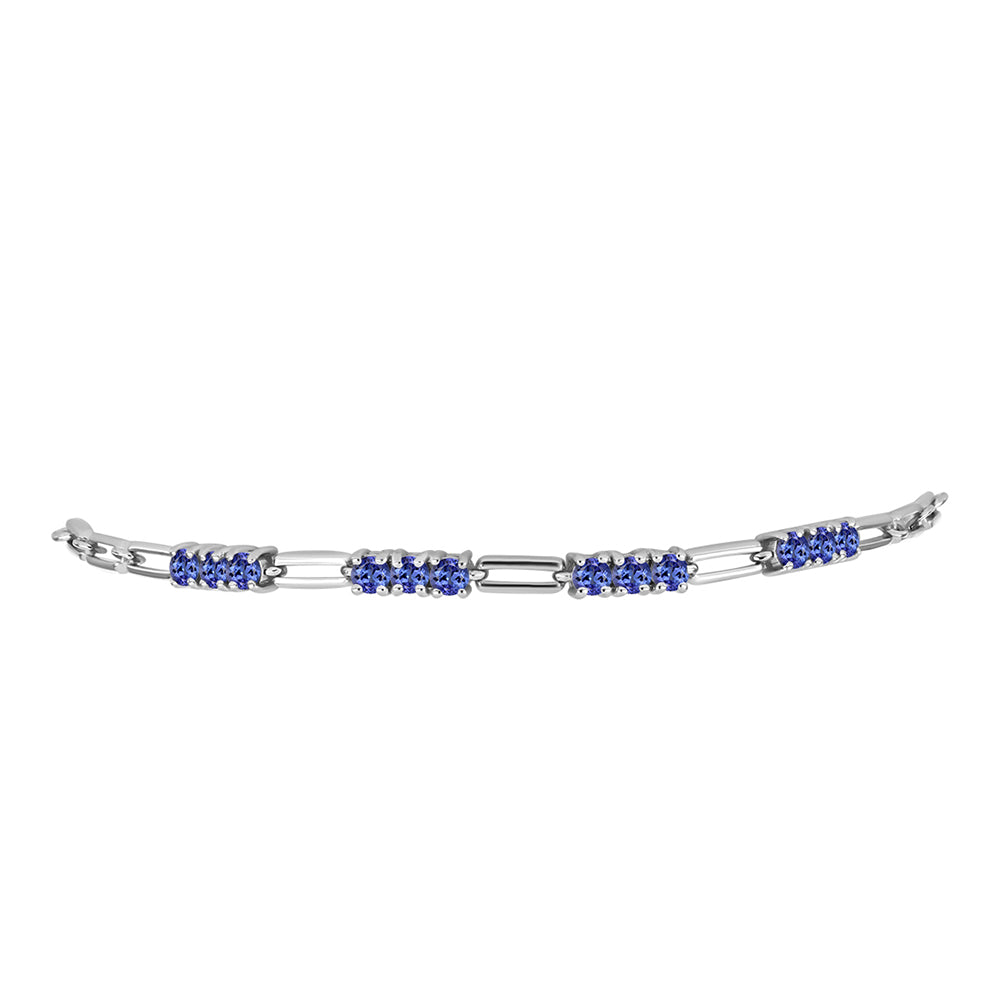Pulseira de Prata com Tanzanite AAA  Contraste: Cabeca de Veado (800) 2 