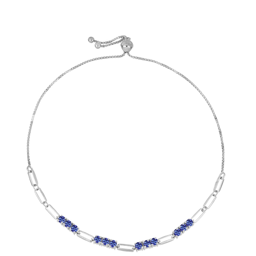 Pulseira de Prata com Tanzanite AAA  Contraste: Cabeca de Veado (800)