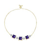 Pulseira de Prata com Banho de Ouro com Ametista de Marrocos e Topázio Branco  Contraste: Cabeca de Veado (800)