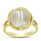Anel de Prata com Banho de Ouro com Mãe de Pérola  Contraste: Cabeca de Veado (800)