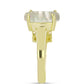 Anel de Prata com Banho de Ouro com Mãe de Pérola e Zircão Branco  Contraste: Cabeca de Veado (800)