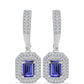 Brincos de Prata com Tanzanite AAA e Topázio Branco