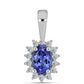 Pendente de Prata com Tanzanite AAA e Topázio Branco