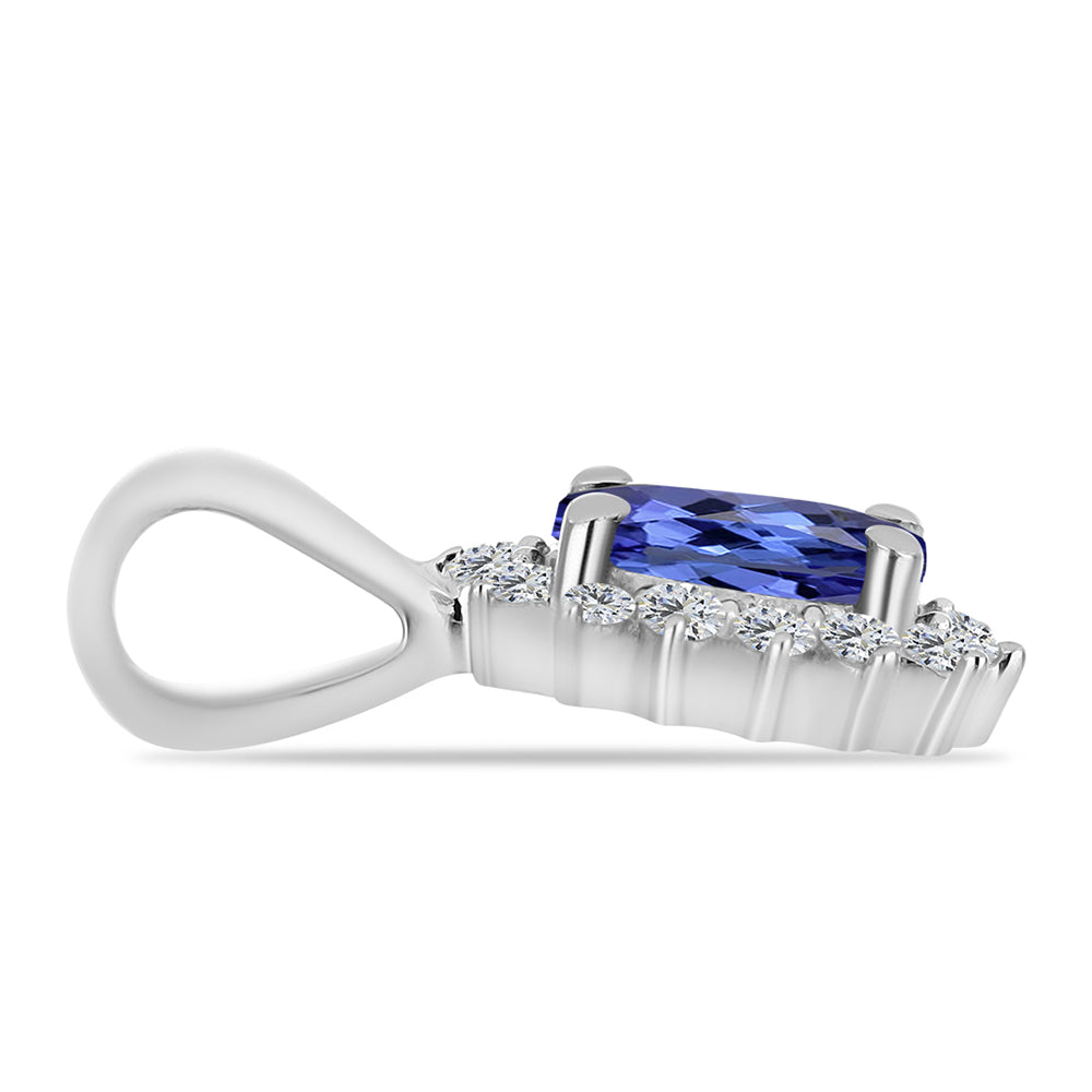 Pendente de Prata com Tanzanite AAA e Topázio Branco 2 