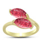 Anel de Prata com Banho de Ouro com Thulite