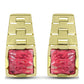 Brincos de Prata com Banho de Ouro com Thulite