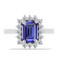 Anel de Prata com Tanzanite AAA e Topázio Branco