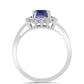 Anel de Prata com Tanzanite AAA e Topázio Branco