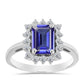 Anel de Prata com Tanzanite AAA e Topázio Branco