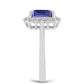 Anel de Prata com Tanzanite AAA e Topázio Branco