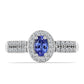 Anel de Prata com Tanzanite AAA e Topázio Branco