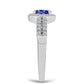 Anel de Prata com Tanzanite AAA e Topázio Branco