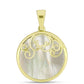 Pendente de Prata com Banho de Ouro com Mãe de Pérola  Contraste: Cabeca de Veado (800)