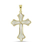 Cruz Pendente de Prata com Banho de Ouro com Mãe de Pérola  Contraste: Cabeca de Veado (800)