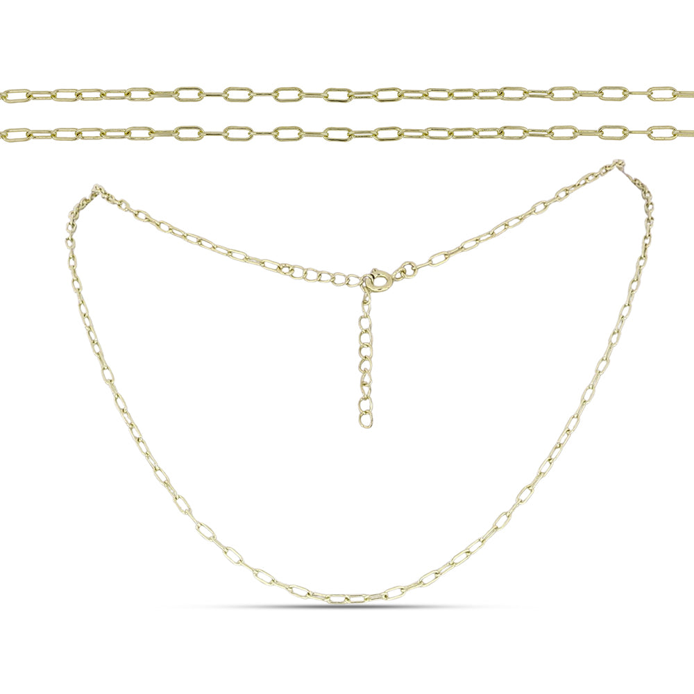 Corrente de Prata com Banho de Ouro  Contraste: Cabeca de Veado (800) 1 