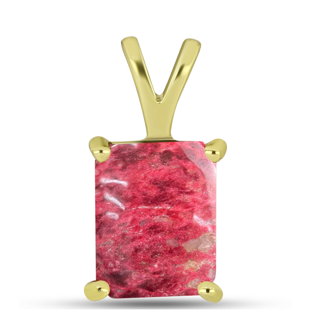 Pendente de Prata com Banho de Ouro com Thulite