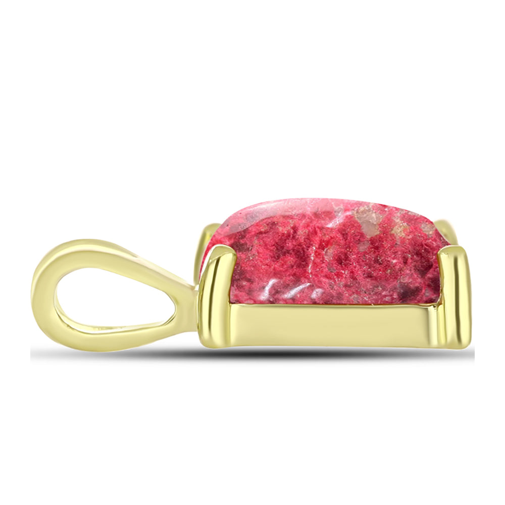Pendente de Prata com Banho de Ouro com Thulite 2 
