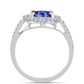 Anel de Prata com Tanzanite AAA e Topázio Branco