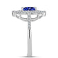 Anel de Prata com Tanzanite AAA e Topázio Branco