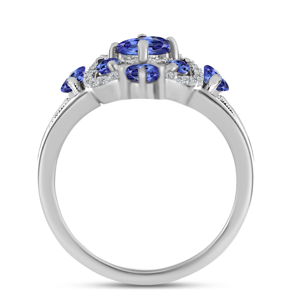 Anel de Prata com Tanzanite AAA  Contraste: Cabeca de Veado (800) 2 