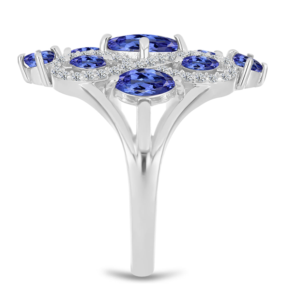 Anel de Prata com Tanzanite AAA  Contraste: Cabeca de Veado (800) 4 