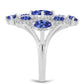 Anel de Prata com Tanzanite AAA  Contraste: Cabeca de Veado (800)