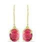 Brincos de Prata com Banho de Ouro com Thulite