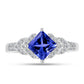 Anel de Prata com Tanzanite AAA e Topázio Branco