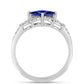 Anel de Prata com Tanzanite AAA e Topázio Branco