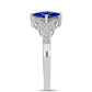 Anel de Prata com Tanzanite AAA e Topázio Branco