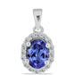 Pendente de Prata com Tanzanite AAA e Topázio Branco
