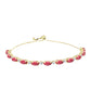 Pulseira de Prata com Banho de Ouro com Thulite e Topázio Branco  Contraste: Cabeca de Veado (800)