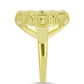 Anel de Prata com Banho de Ouro com Mãe de Pérola  Contraste: Cabeca de Veado (800)