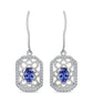 Brincos de Prata com Tanzanite AAA e Topázio Branco