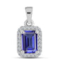 Pendente de Prata com Tanzanite AAA e Topázio Branco