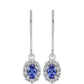 Brincos de Prata com Tanzanite AAA e Topázio Branco