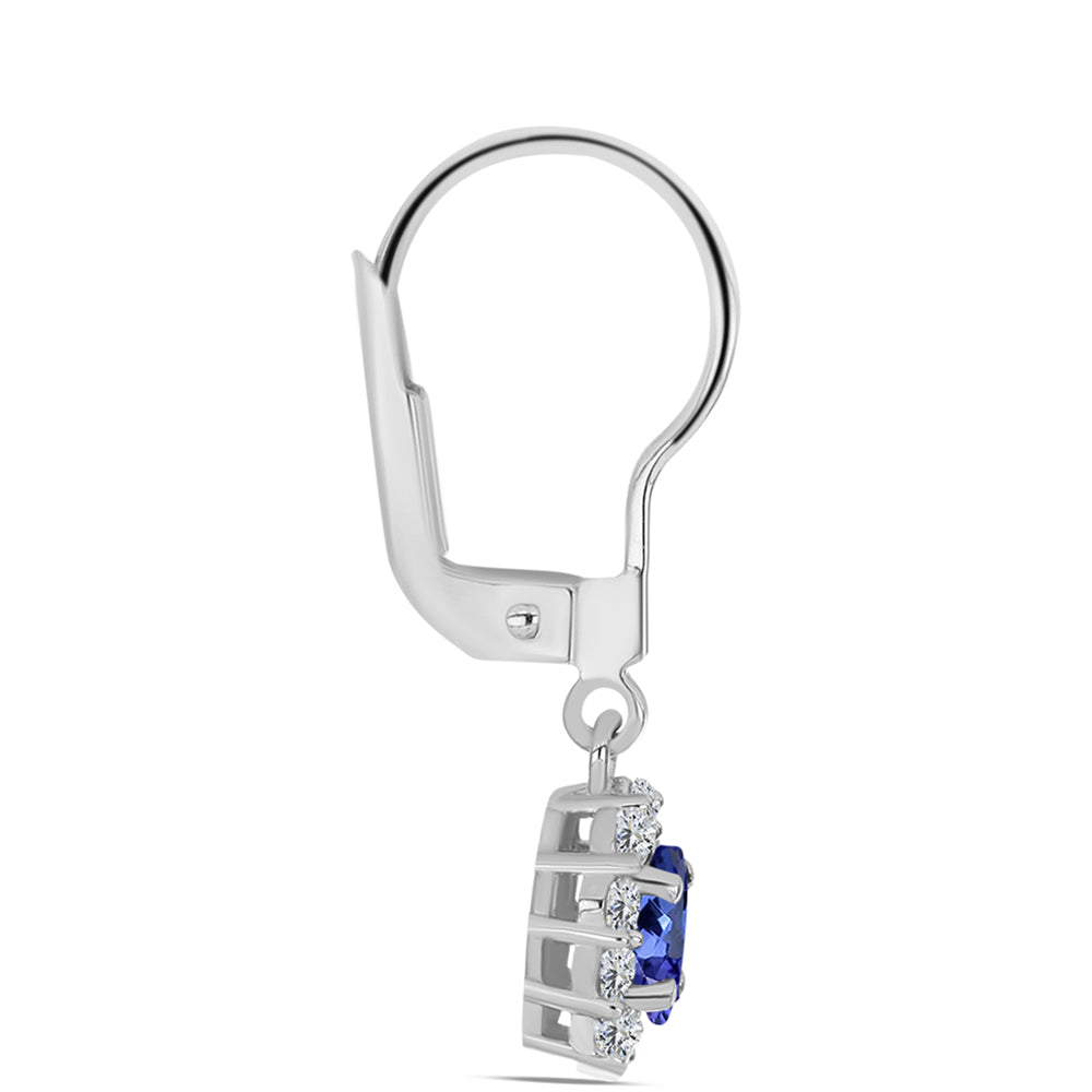 Brincos de Prata com Tanzanite AAA e Topázio Branco