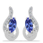 Brincos de Prata com Tanzanite AAA e Topázio Branco