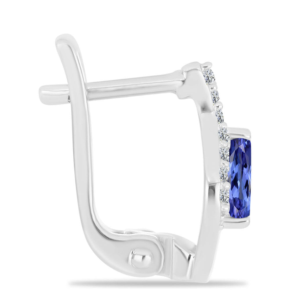 Brincos de Prata com Tanzanite AAA e Topázio Branco