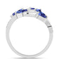 Anel de Prata com Tanzanite AAA e Topázio Branco  Contraste: Cabeca de Veado (800)