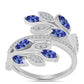 Anel de Prata com Tanzanite AAA e Topázio Branco  Contraste: Cabeca de Veado (800)