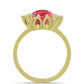 Anel de Prata com Banho de Ouro com Thulite  Contraste: Cabeca de Veado (800)