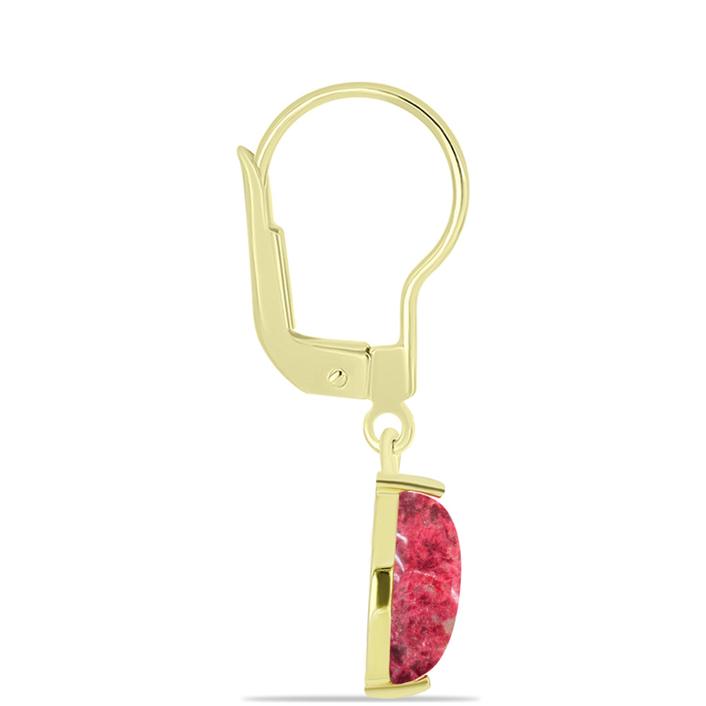 Brincos de Prata com Banho de Ouro com Thulite 2 