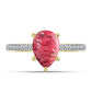 Anel de Prata com Banho de Ouro com Thulite e Topázio Branco