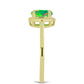 Anel de Prata com Banho de Ouro com Opala Verde do Etíope Lega Dembi