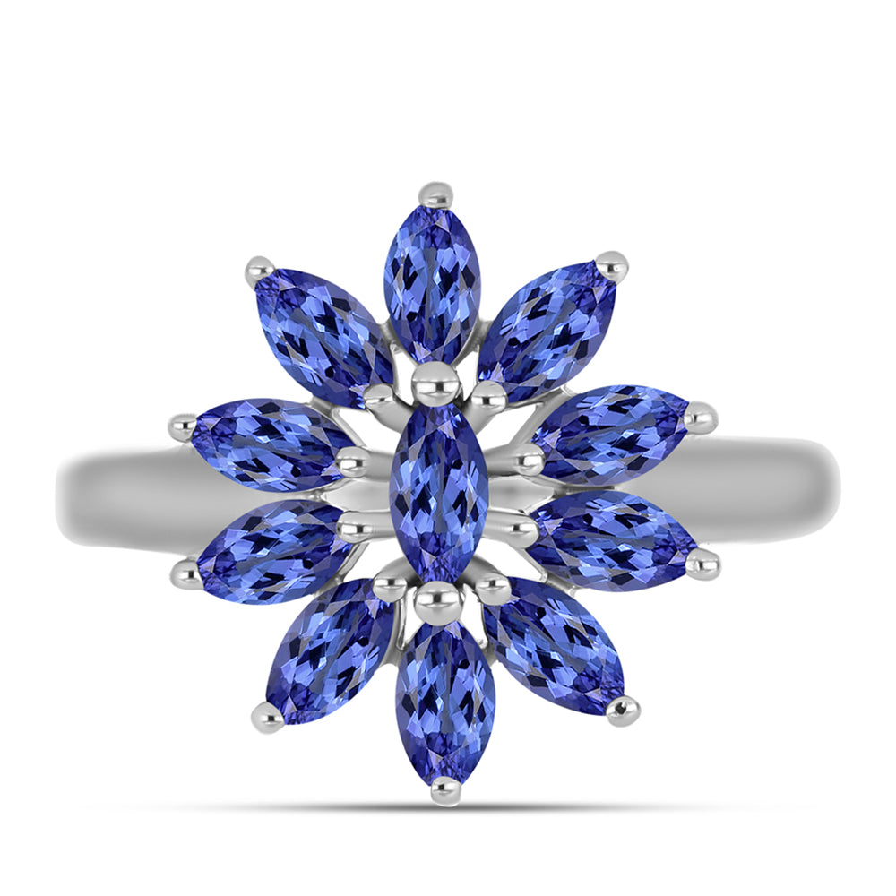 Anel de Prata com Tanzanite AAA  Contraste: Cabeca de Veado (800) 1 