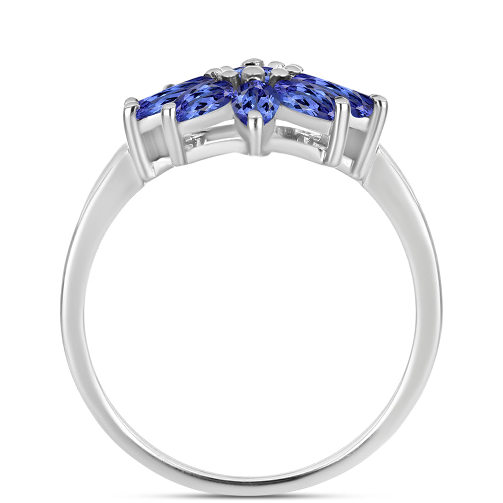 Anel de Prata com Tanzanite AAA  Contraste: Cabeca de Veado (800)